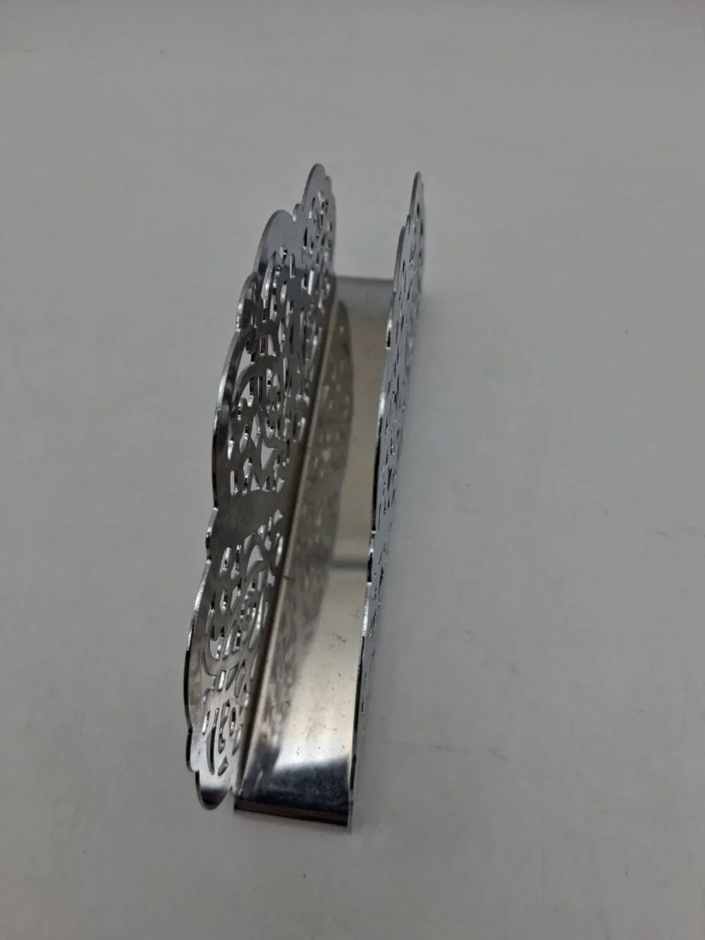 Vintage Irvin Ware USA Chrome/Silver Lace Filigree Napkin Holder/Letter Holder